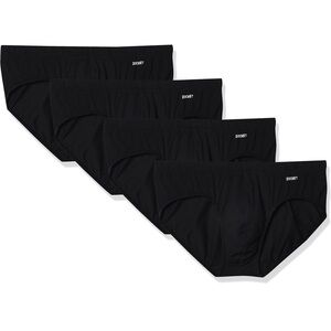 2Xist Men’s Essential Cotton Stretch Black Bikini Briefs.  Size M.  Pack of 4.